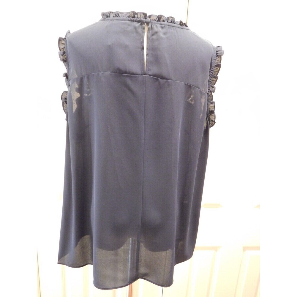 NWT CITY CHIC "Angel Lace Top" in Navy Blue Sleeveless Lace Bodice Blouse S/16 - Picture 7 of 9